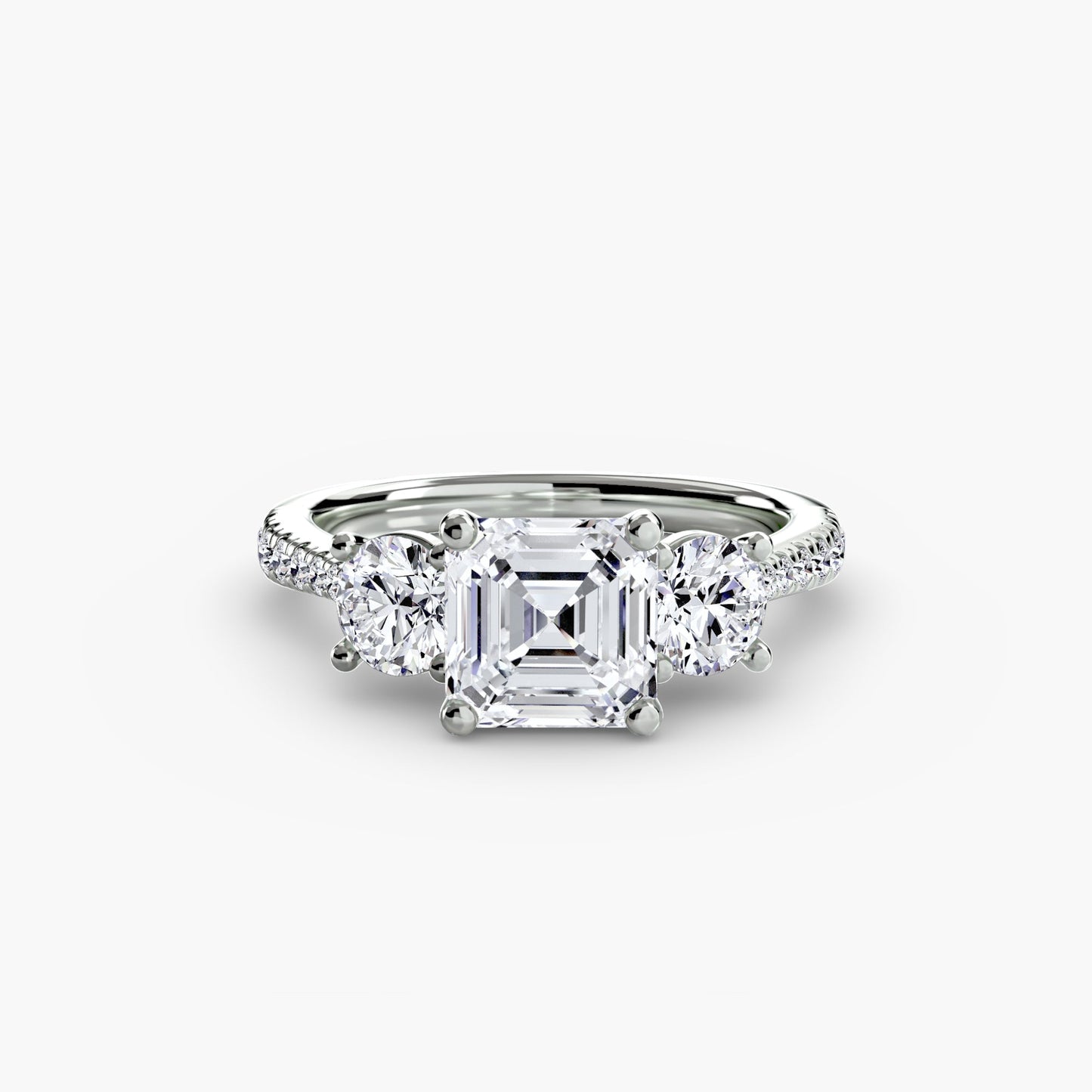 Three-Stone with Pavé Band - AYKA JEWELS