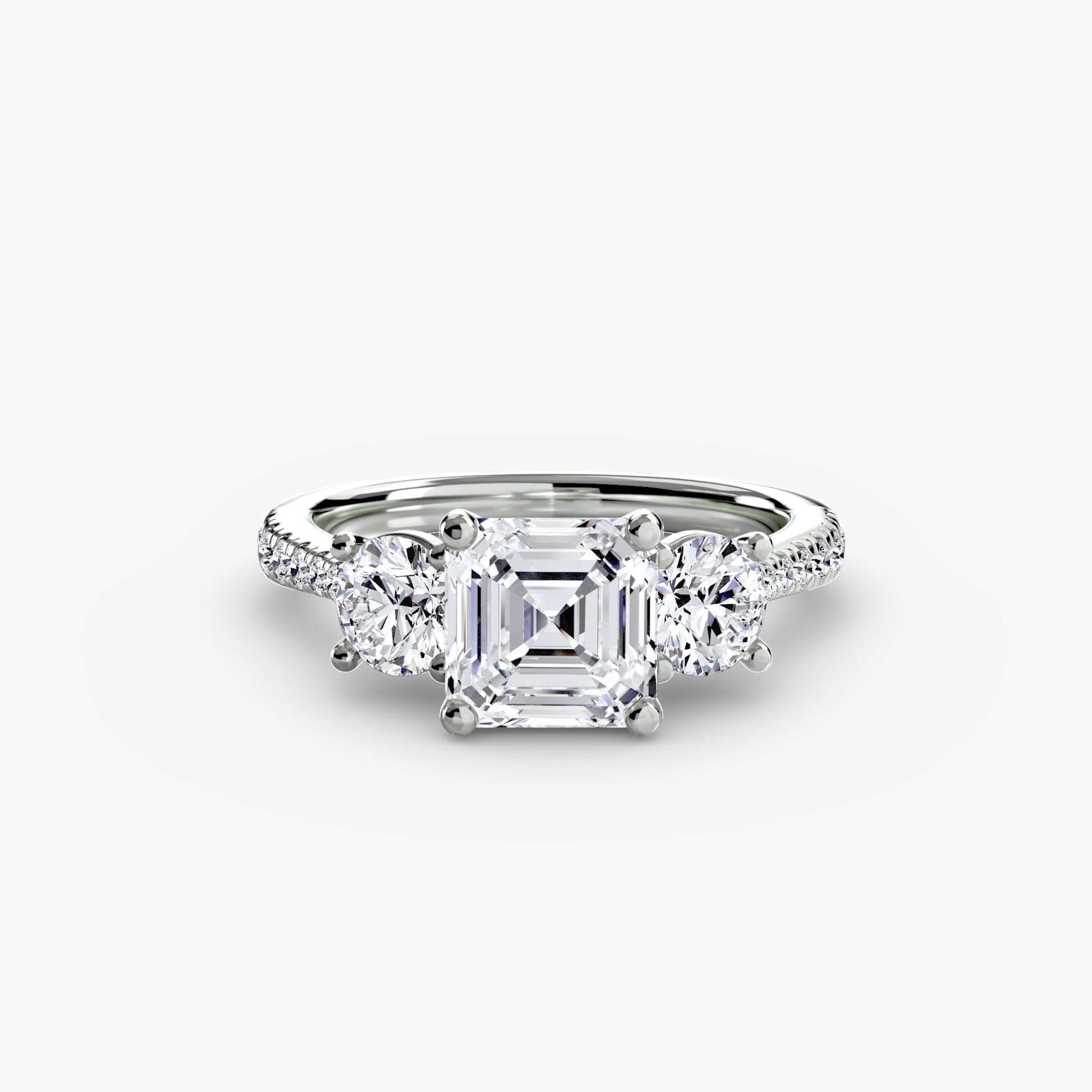 Three-Stone with Pavé Band - AYKA JEWELS