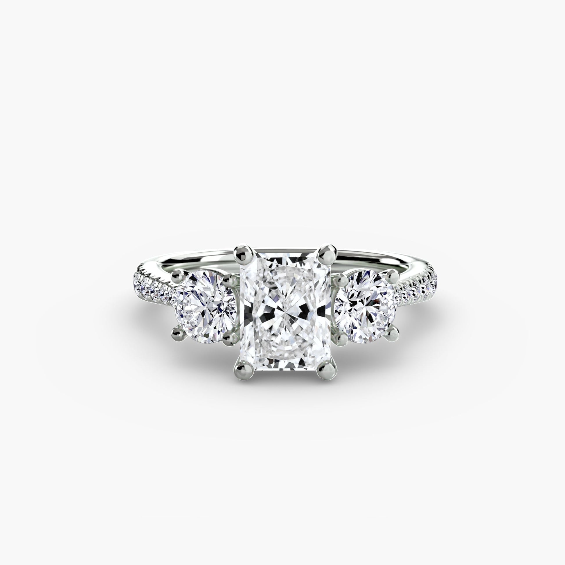 Three-Stone with Pavé Band - AYKA JEWELS