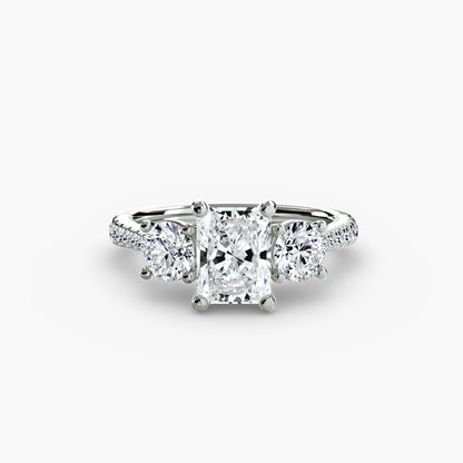 Three-Stone with Pavé Band - AYKA JEWELS