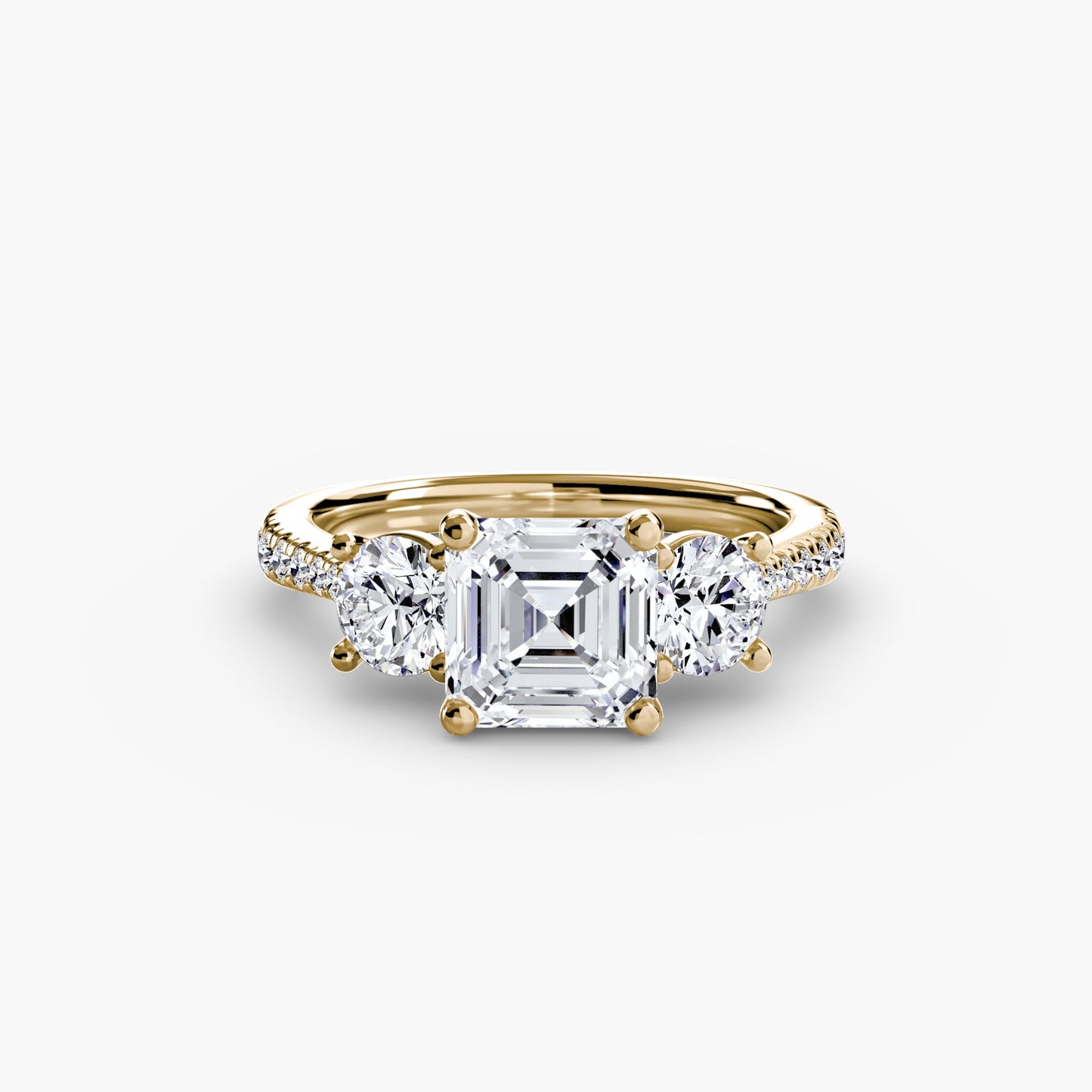 Three-Stone with Pavé Band - AYKA JEWELS
