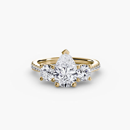 Three-Stone with Pavé Band - AYKA JEWELS