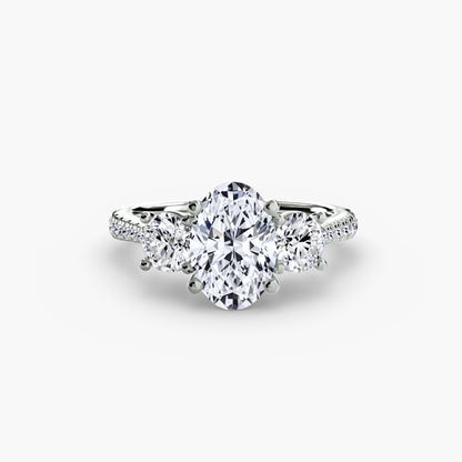 Three-Stone with Pavé Band - AYKA JEWELS