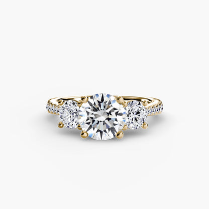 Three-Stone with Pavé Band - AYKA JEWELS