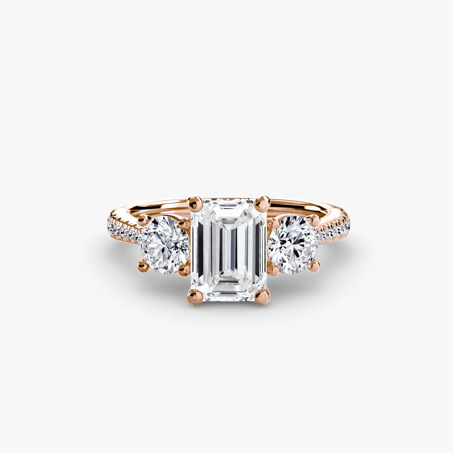 Three-Stone with Pavé Band - AYKA JEWELS