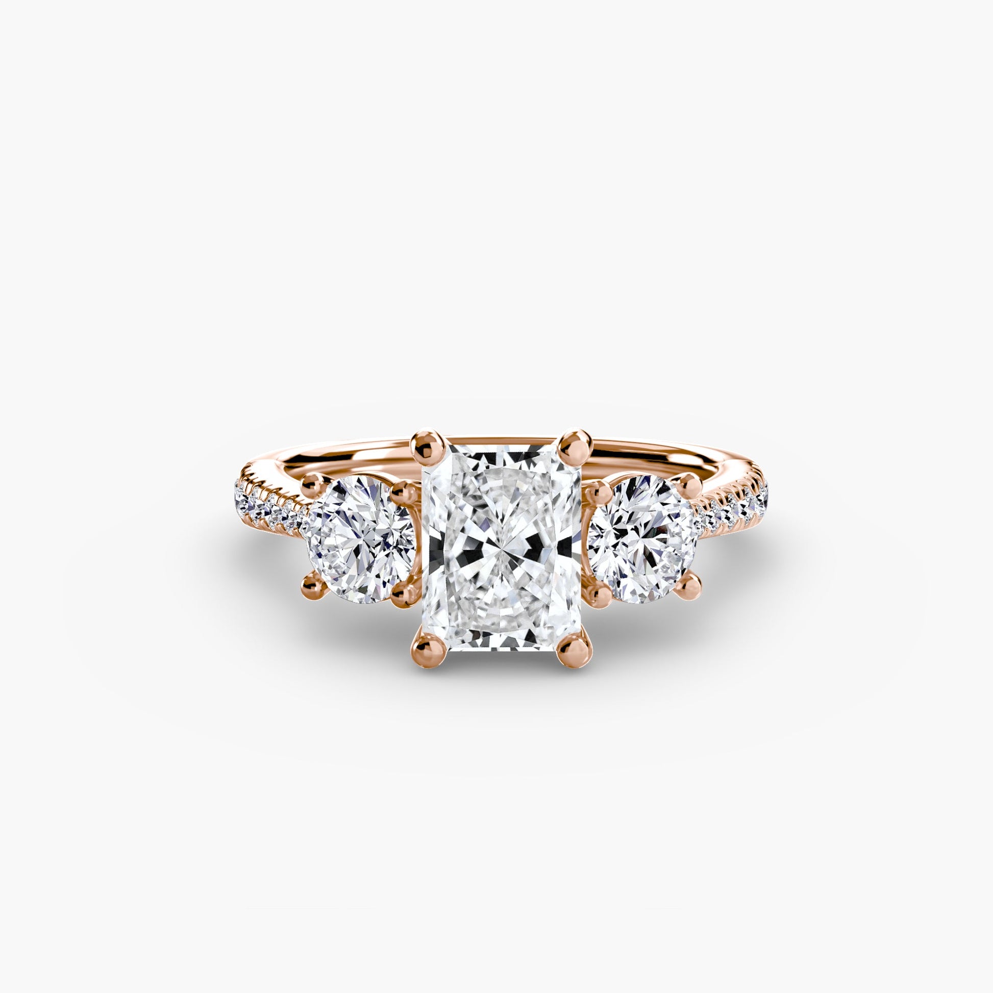 Three-Stone with Pavé Band - AYKA JEWELS