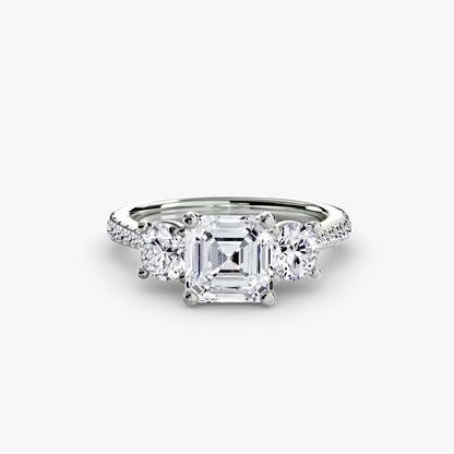 Three-Stone with Pavé Band - AYKA JEWELS
