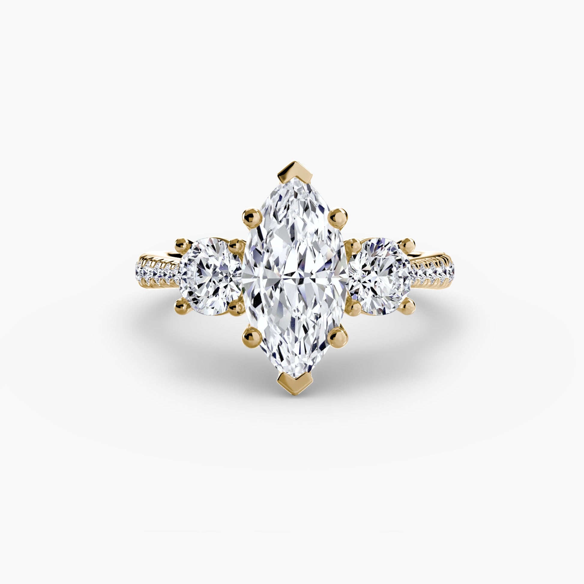 Three-Stone with Pavé Band - AYKA JEWELS