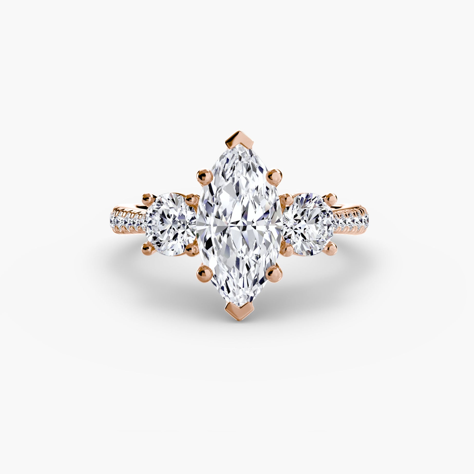 Three-Stone with Pavé Band - AYKA JEWELS