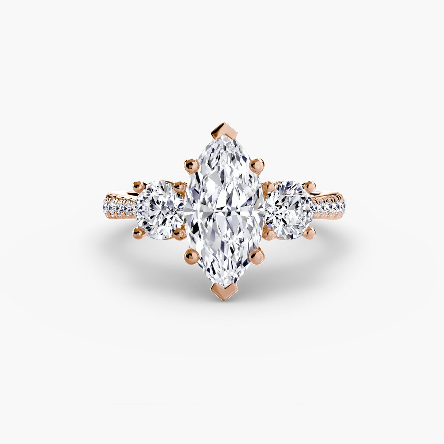 Three-Stone with Pavé Band - AYKA JEWELS