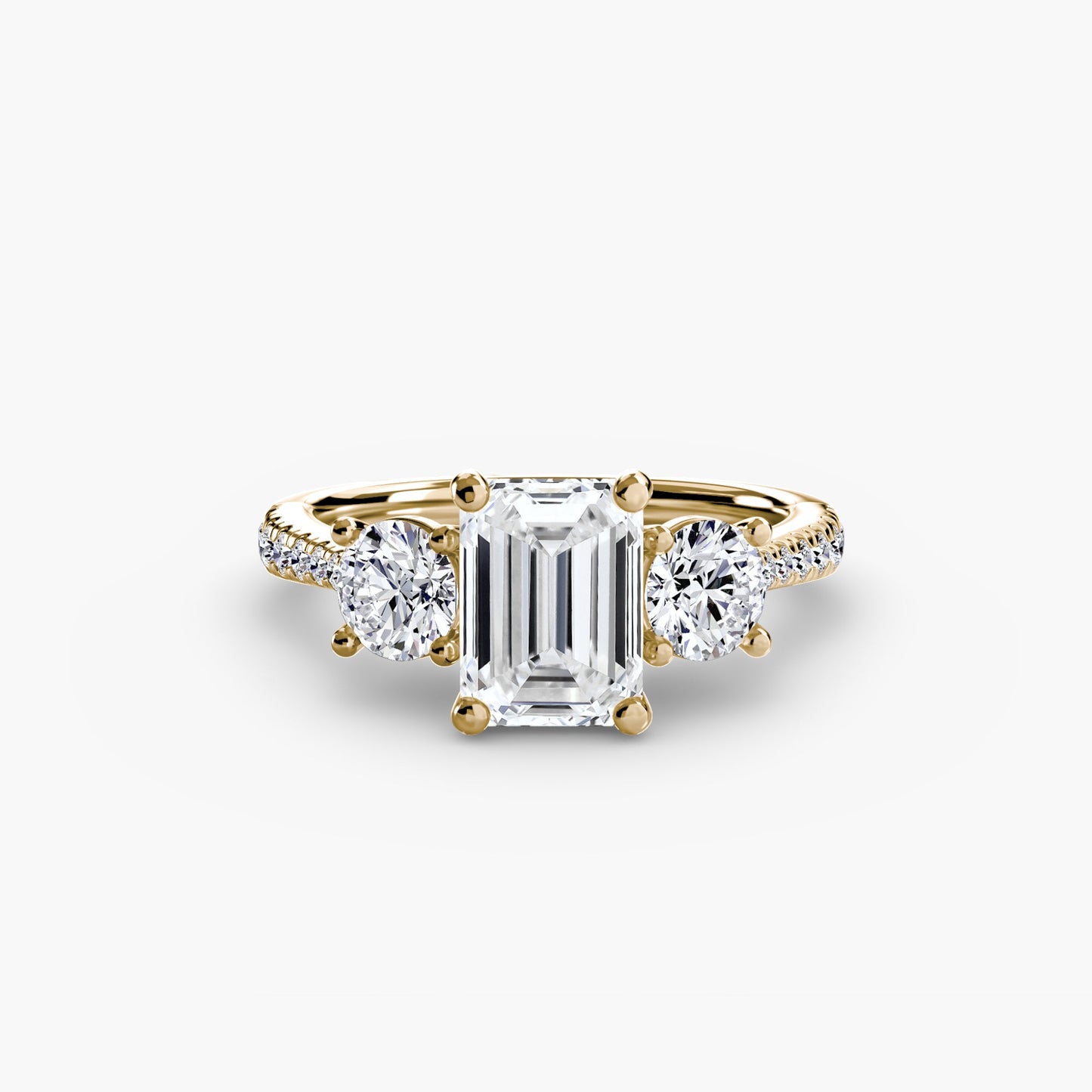 Three-Stone with Pavé Band - AYKA JEWELS