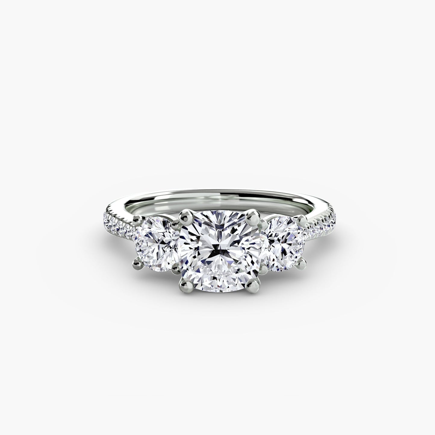 Three-Stone with Pavé Band - AYKA JEWELS
