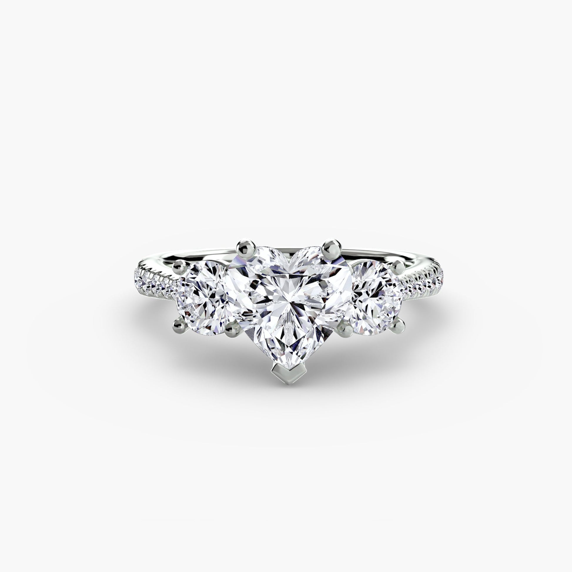 Three-Stone with Pavé Band - AYKA JEWELS