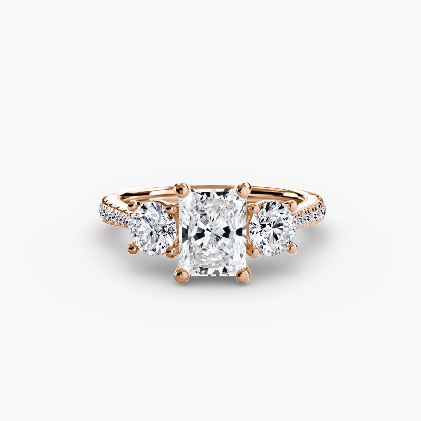 Three-Stone with Pavé Band - AYKA JEWELS