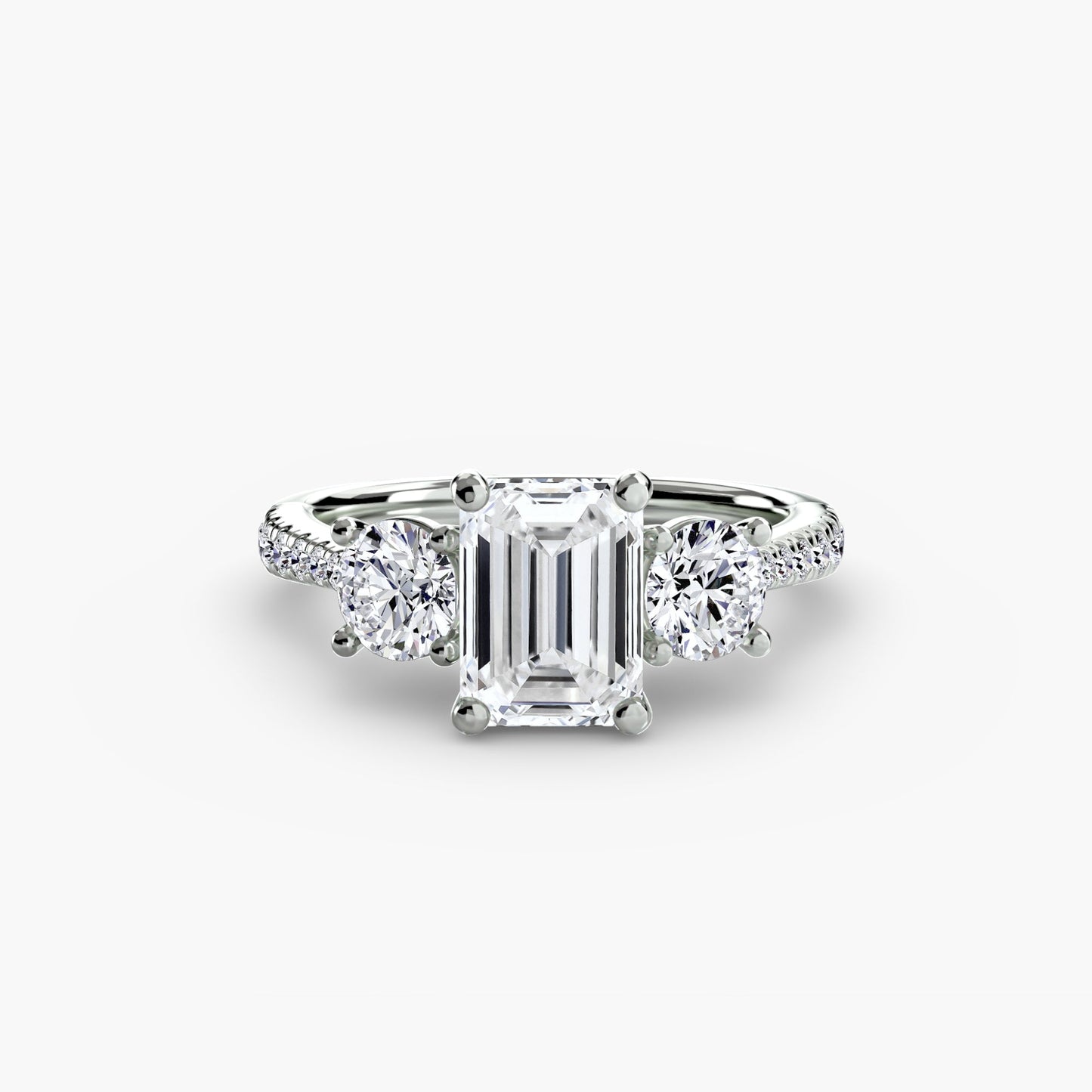 Three-Stone with Pavé Band - AYKA JEWELS