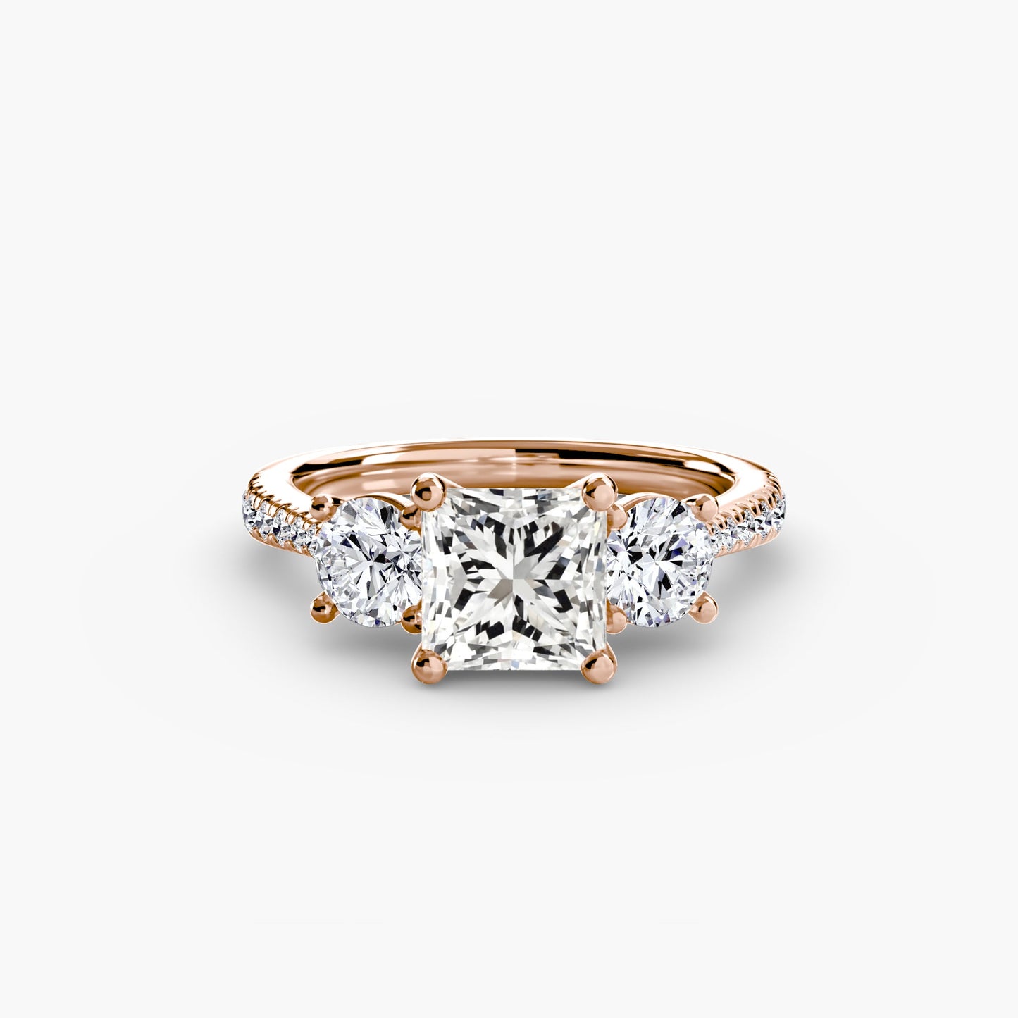 Three-Stone with Pavé Band - AYKA JEWELS