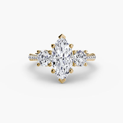 Three-Stone with Pavé Band - AYKA JEWELS