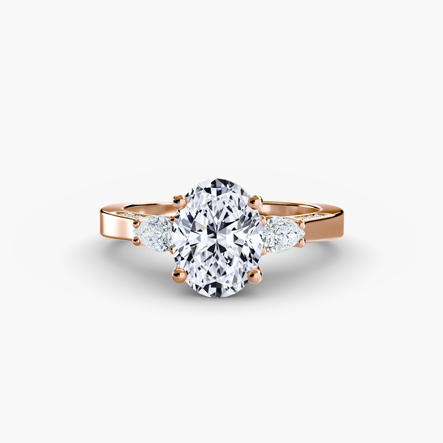 Three Stone with Pavé Shoulders - AYKA JEWELS