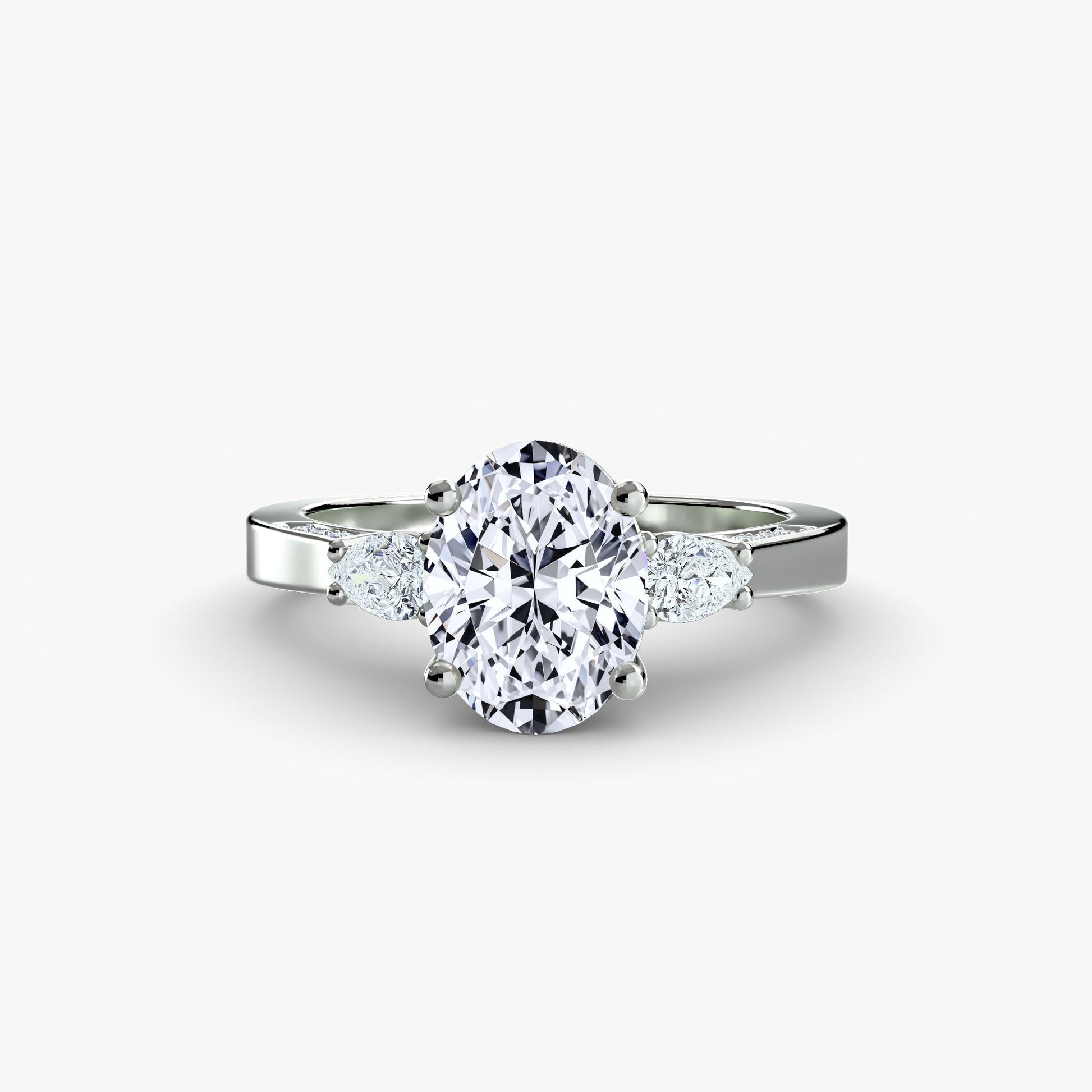 Three Stone with Pavé Shoulders - AYKA JEWELS