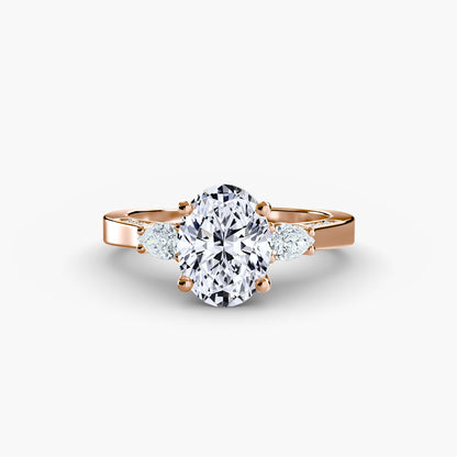 Three Stone with Pavé Shoulders - AYKA JEWELS