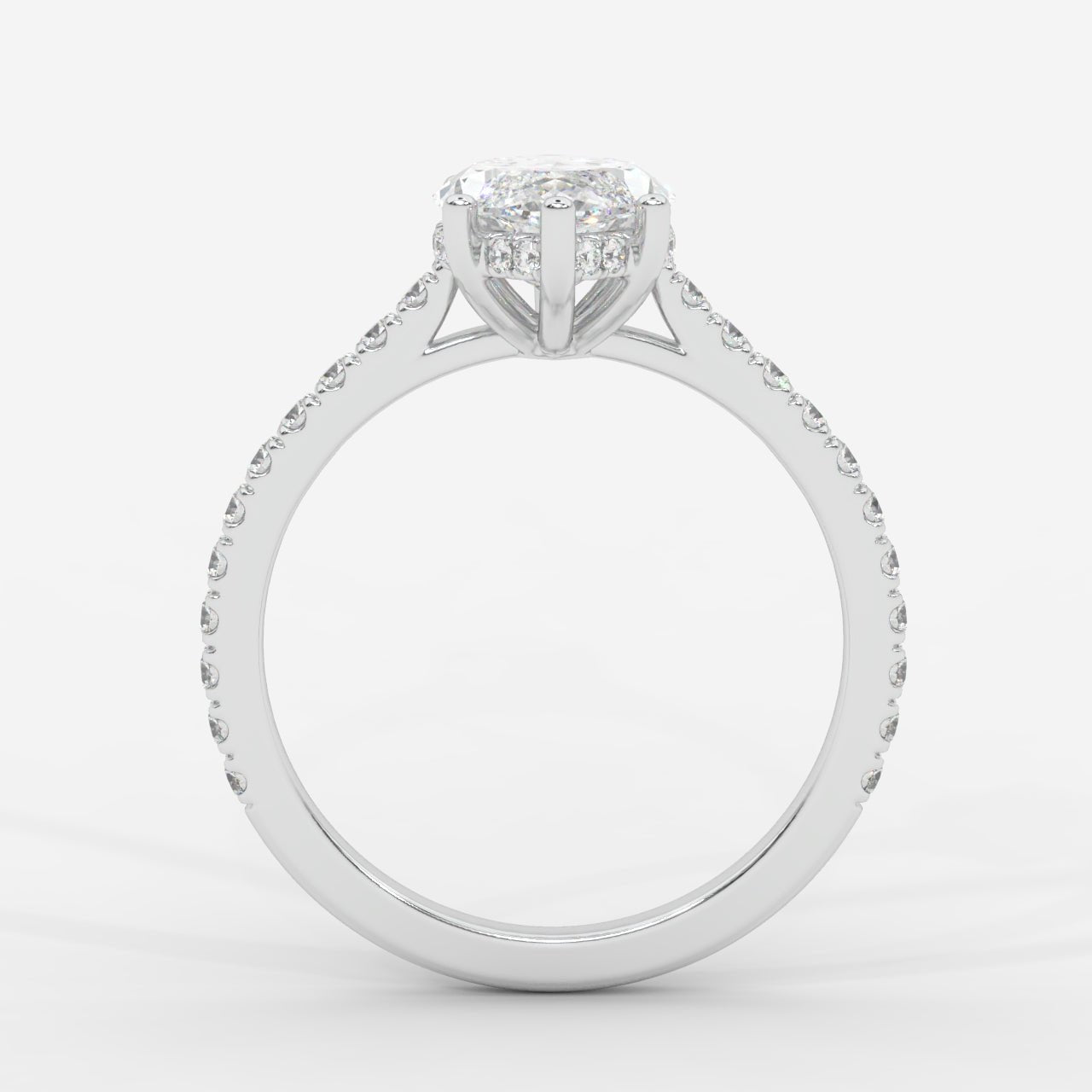 Vivienne Diamond Ring with Hidden Halo and Pavé Band - Marquise - AYKA JEWELS