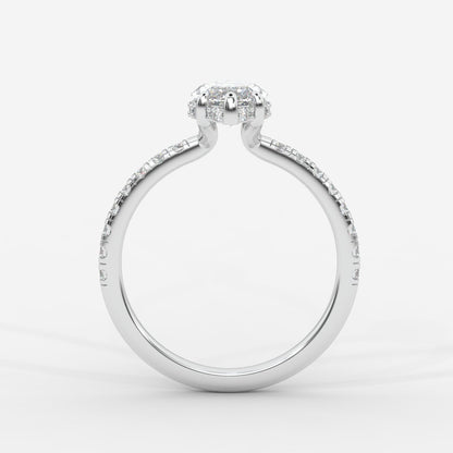 Vivienne Diamond Ring with Hidden Halo and Pavé Band - Marquise - AYKA JEWELS