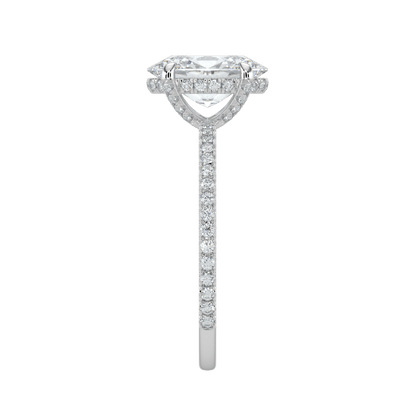 Vivienne Diamond Ring with Hidden Halo and Pavé Band - Oval - AYKA JEWELS