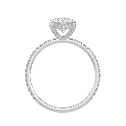 Vivienne Diamond Ring with Hidden Halo and Pavé Band - Oval - AYKA JEWELS