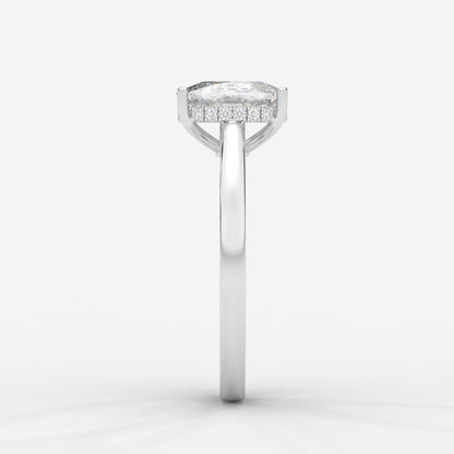 Vivienne Diamond Ring with Hidden Halo - Cushion - AYKA JEWELS