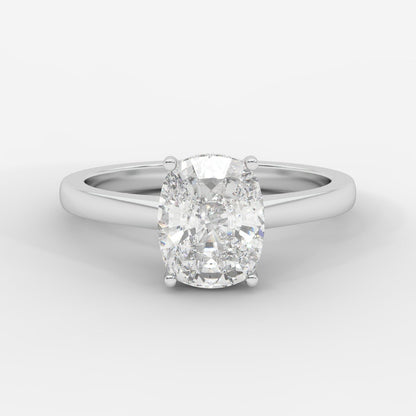 Vivienne Diamond Ring with Hidden Halo - Cushion - AYKA JEWELS