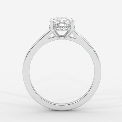 Vivienne Diamond Ring with Hidden Halo - Cushion - AYKA JEWELS