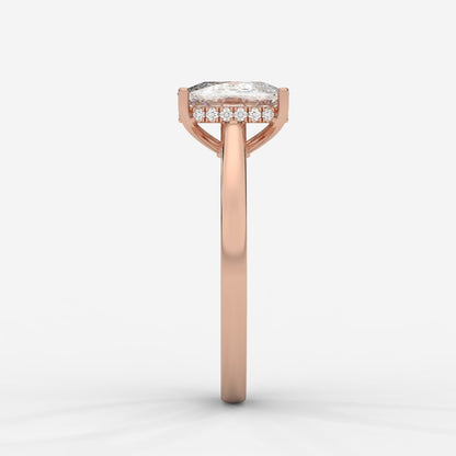 Vivienne Diamond Ring with Hidden Halo - Cushion - AYKA JEWELS