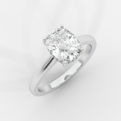 Vivienne Diamond Ring with Hidden Halo - Cushion - AYKA JEWELS