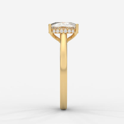 Vivienne Diamond Ring with Hidden Halo - Cushion - AYKA JEWELS