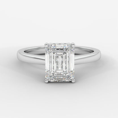Vivienne Diamond Ring with Hidden Halo - Emerald - AYKA JEWELS