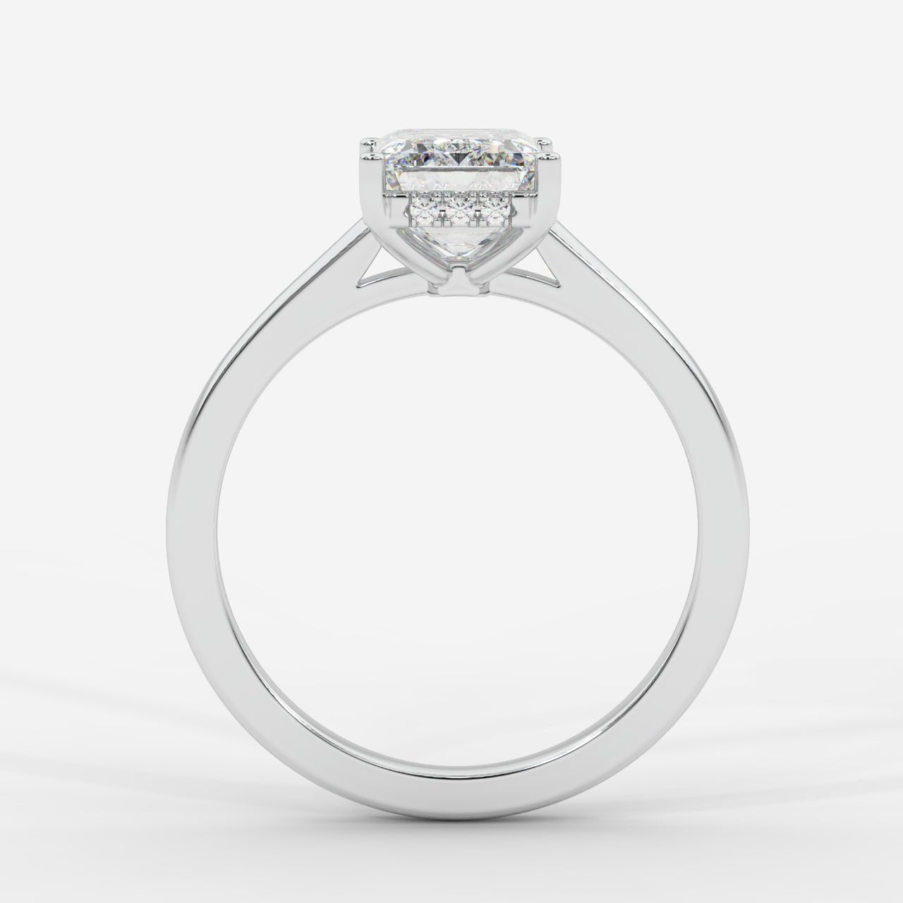 Vivienne Diamond Ring with Hidden Halo - Emerald - AYKA JEWELS