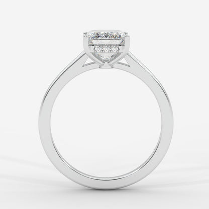 Vivienne Diamond Ring with Hidden Halo - Emerald - AYKA JEWELS