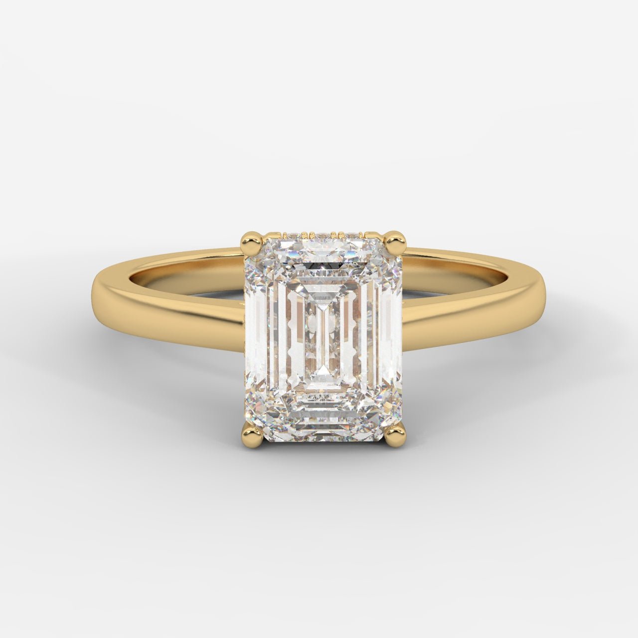 Vivienne Diamond Ring with Hidden Halo - Emerald - AYKA JEWELS