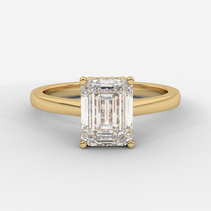 Vivienne Diamond Ring with Hidden Halo - Emerald - AYKA JEWELS