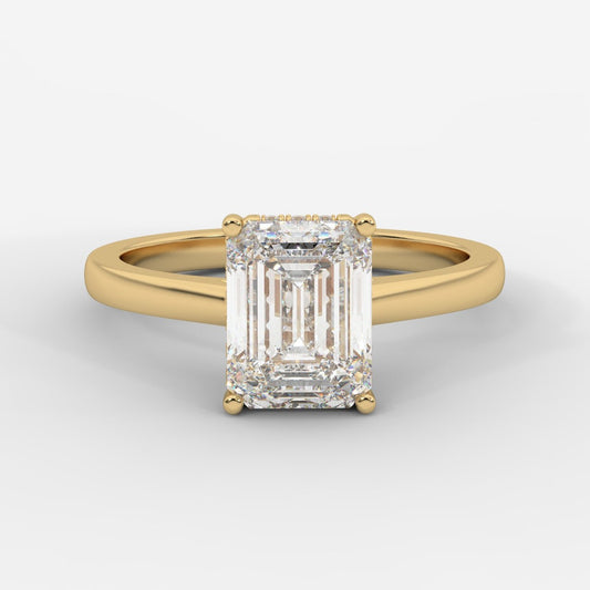 Vivienne Diamond Ring with Hidden Halo - Emerald - AYKA JEWELS