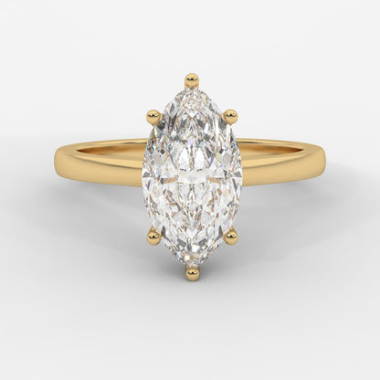 Vivienne Diamond Ring with Hidden Halo - Marquise - AYKA JEWELS