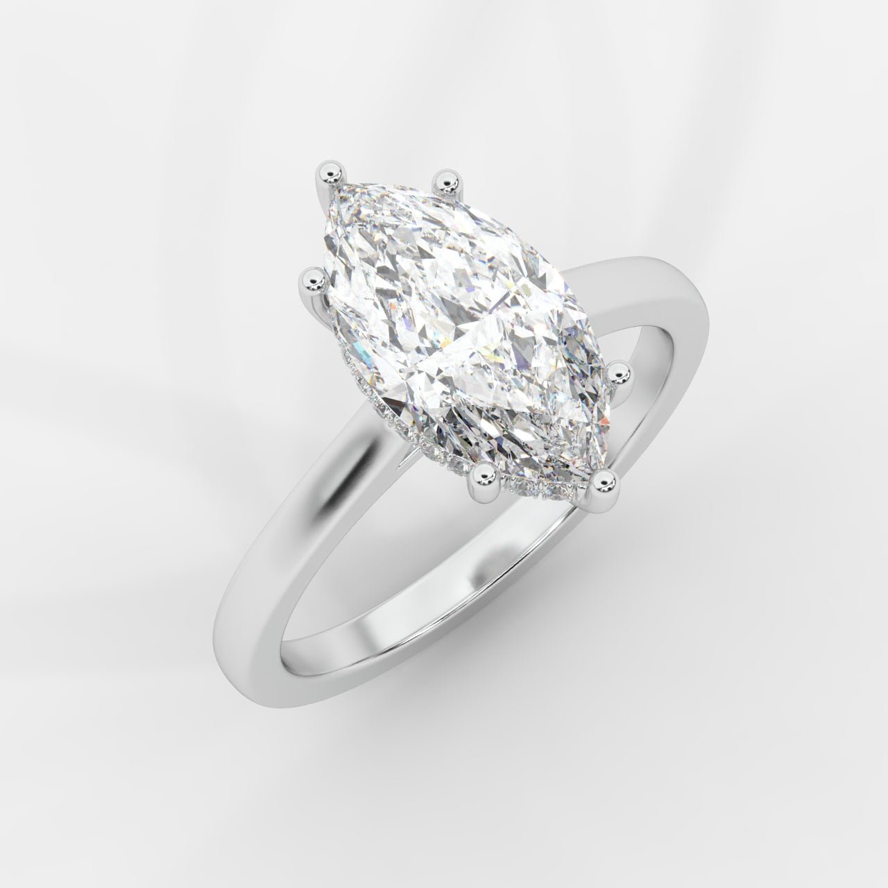 Vivienne Diamond Ring with Hidden Halo - Marquise - AYKA JEWELS