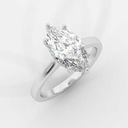 Vivienne Diamond Ring with Hidden Halo - Marquise - AYKA JEWELS