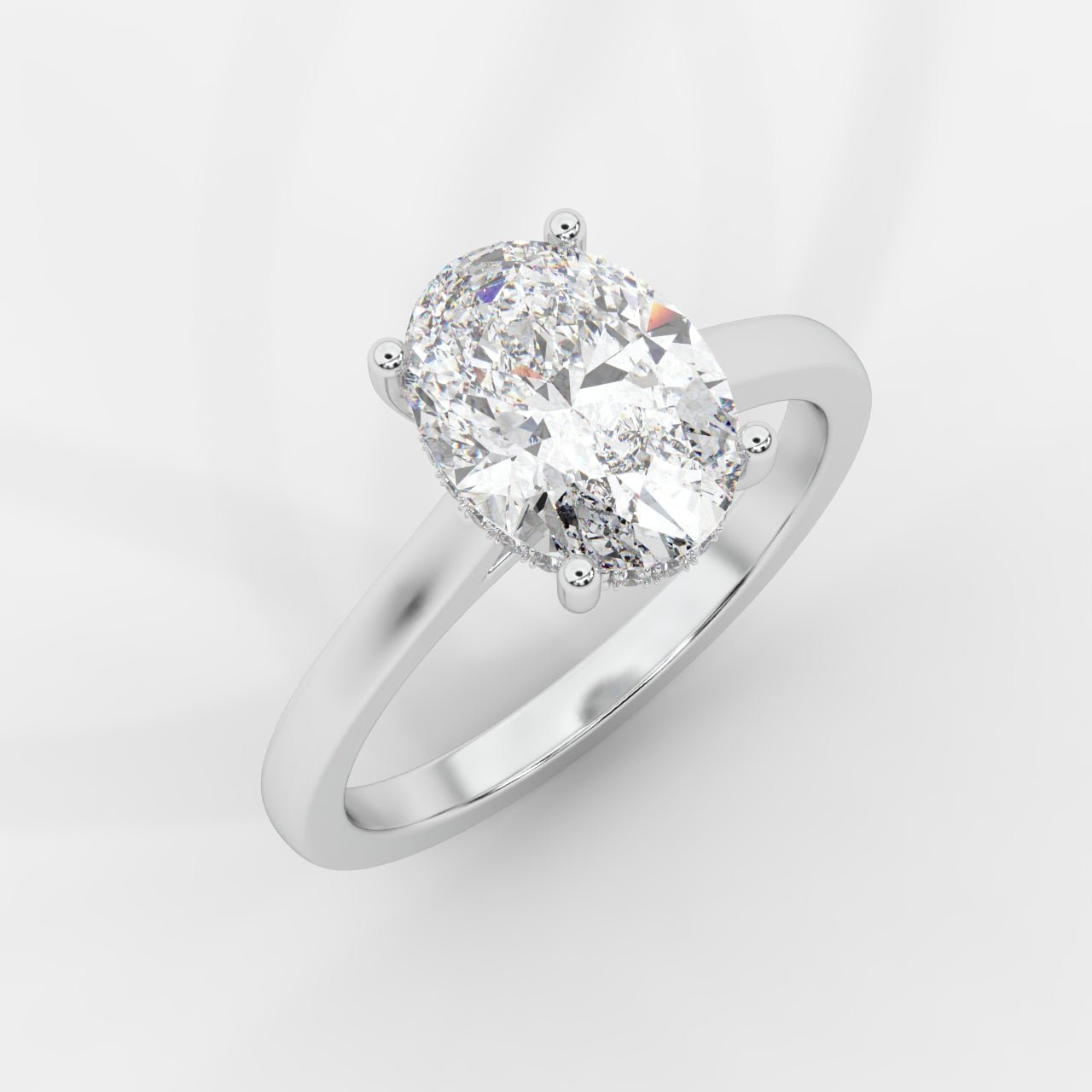 Vivienne Diamond Ring with Hidden Halo - Oval - AYKA JEWELS