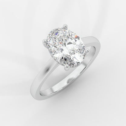 Vivienne Diamond Ring with Hidden Halo - Oval - AYKA JEWELS