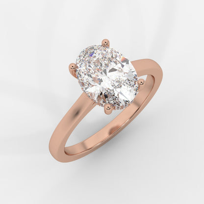 Vivienne Diamond Ring with Hidden Halo - Oval - AYKA JEWELS