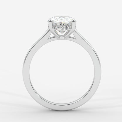 Vivienne Diamond Ring with Hidden Halo - Oval - AYKA JEWELS