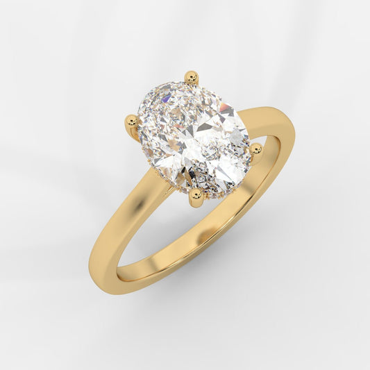 Vivienne Diamond Ring with Hidden Halo - Oval - AYKA JEWELS