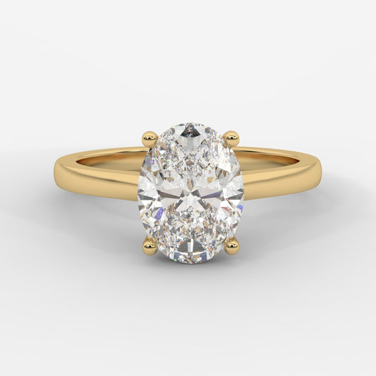Vivienne Diamond Ring with Hidden Halo - Oval - AYKA JEWELS