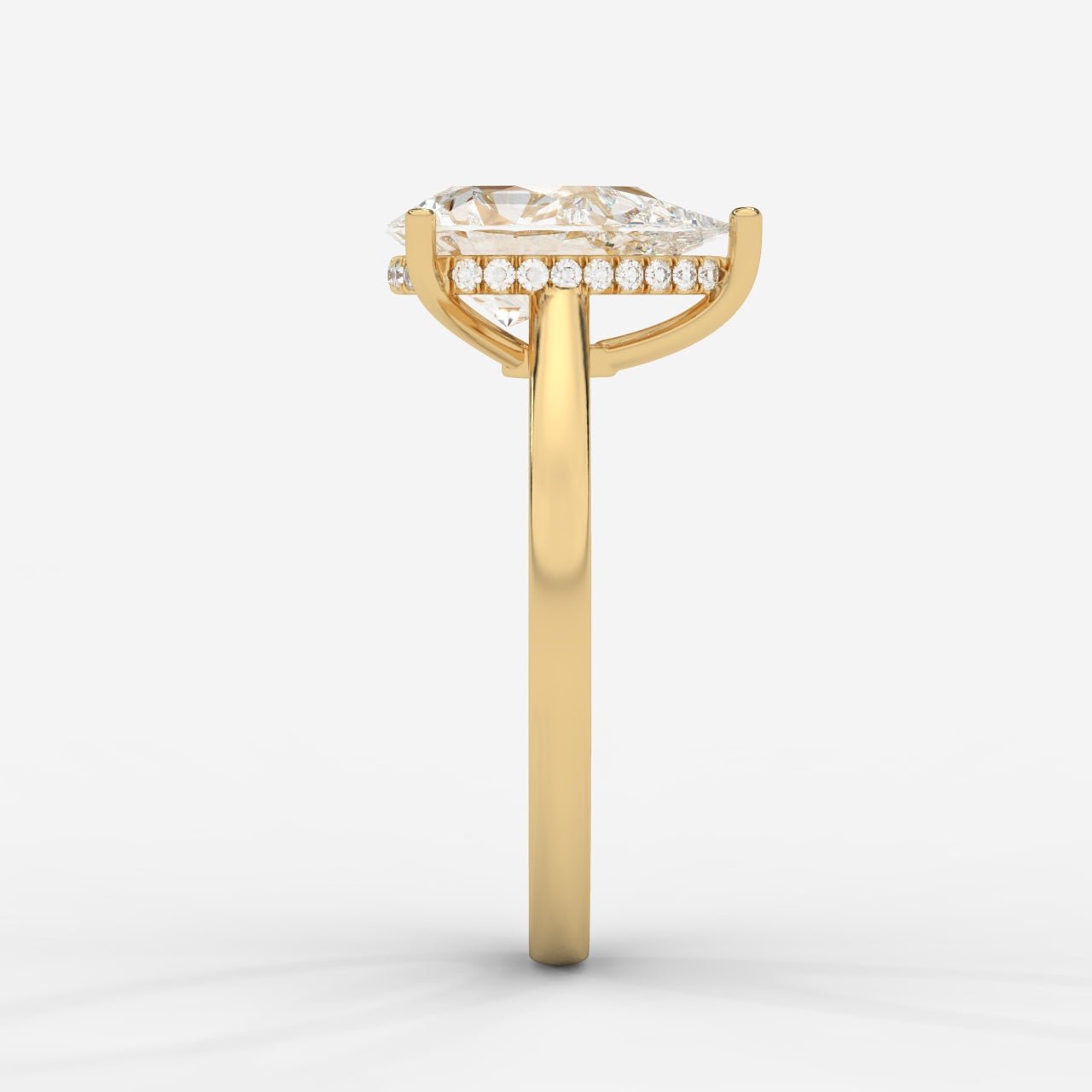 Vivienne Diamond Ring with Hidden Halo - Pear - AYKA JEWELS